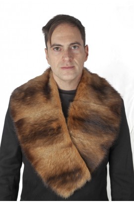 Brown polecat fur collar - unisex